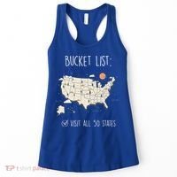 Visit All 50 States Usa Travel Map Mission Accomplished Women's Tank Top thumb 0