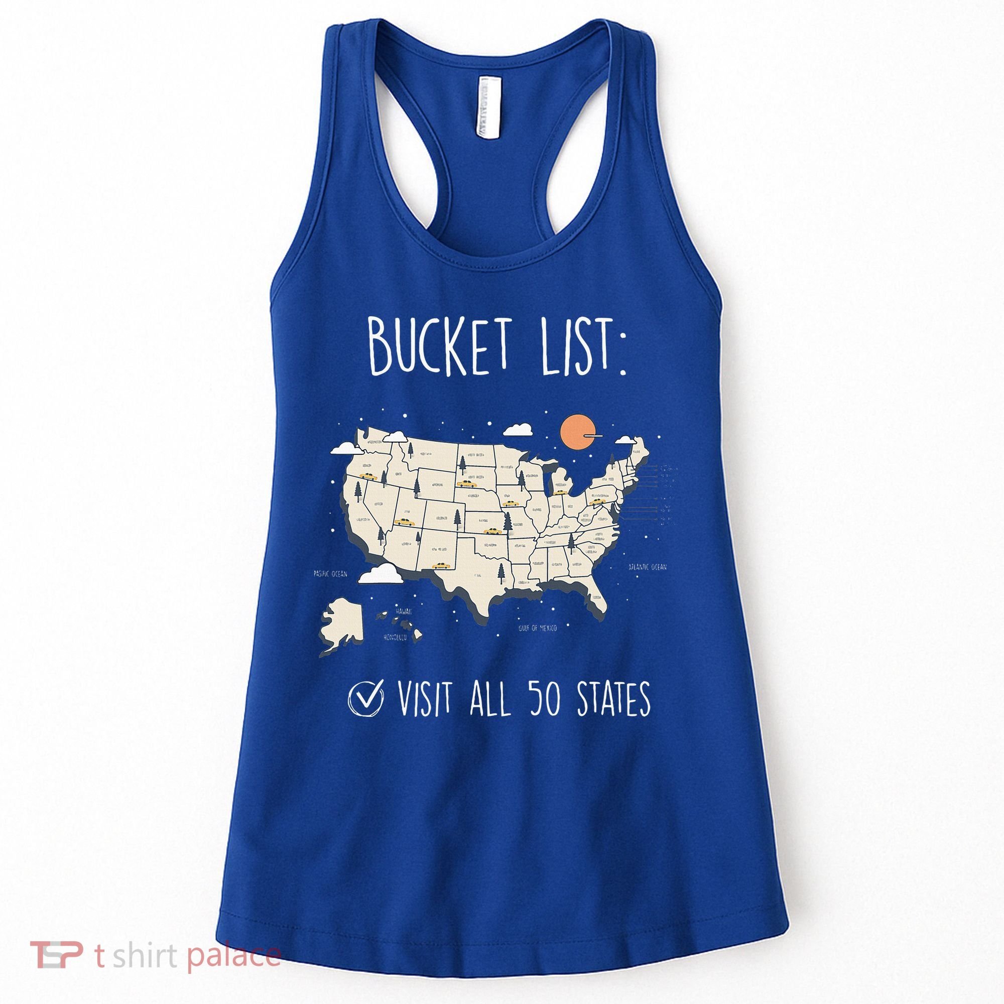 Visit All 50 States Usa Travel Map Mission Accomplished Women's Tank Top
