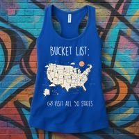 Visit All 50 States Usa Travel Map Mission Accomplished Women's Tank Top thumb 3