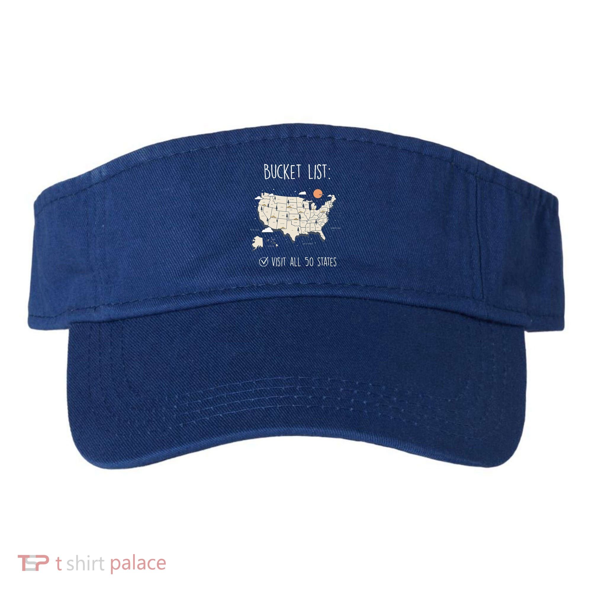 Visit All 50 States Usa Travel Map Mission Accomplished Visor