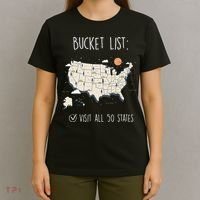 Visit All 50 States Usa Travel Map Mission Accomplished T-Shirt thumb 4