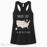 Visit All 50 States Usa Travel Map Mission Accomplished Women's Tank Top thumb 0