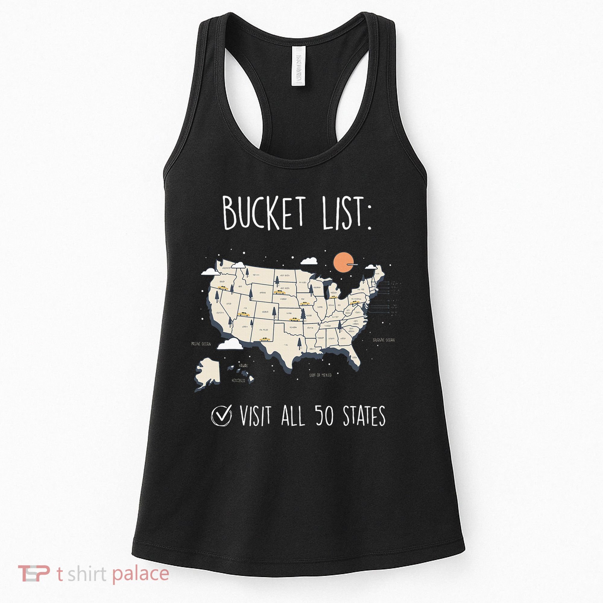 Visit All 50 States Usa Travel Map Mission Accomplished Women's Tank Top
