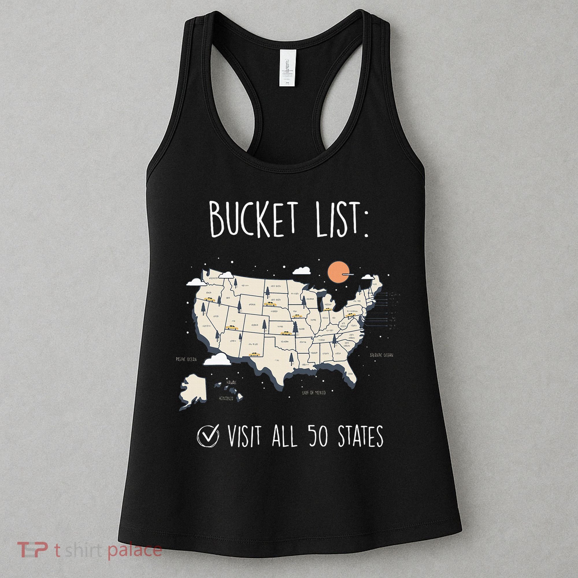Visit All 50 States Usa Travel Map Mission Accomplished Women's Tank Top