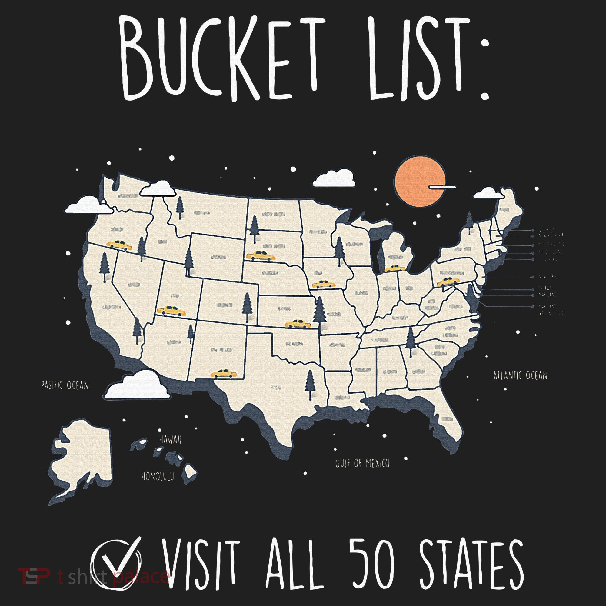 Visit All 50 States Usa Travel Map Mission Accomplished Hat