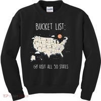 Visit All 50 States Usa Travel Map Mission Accomplished Kids Sweatshirt thumb 0