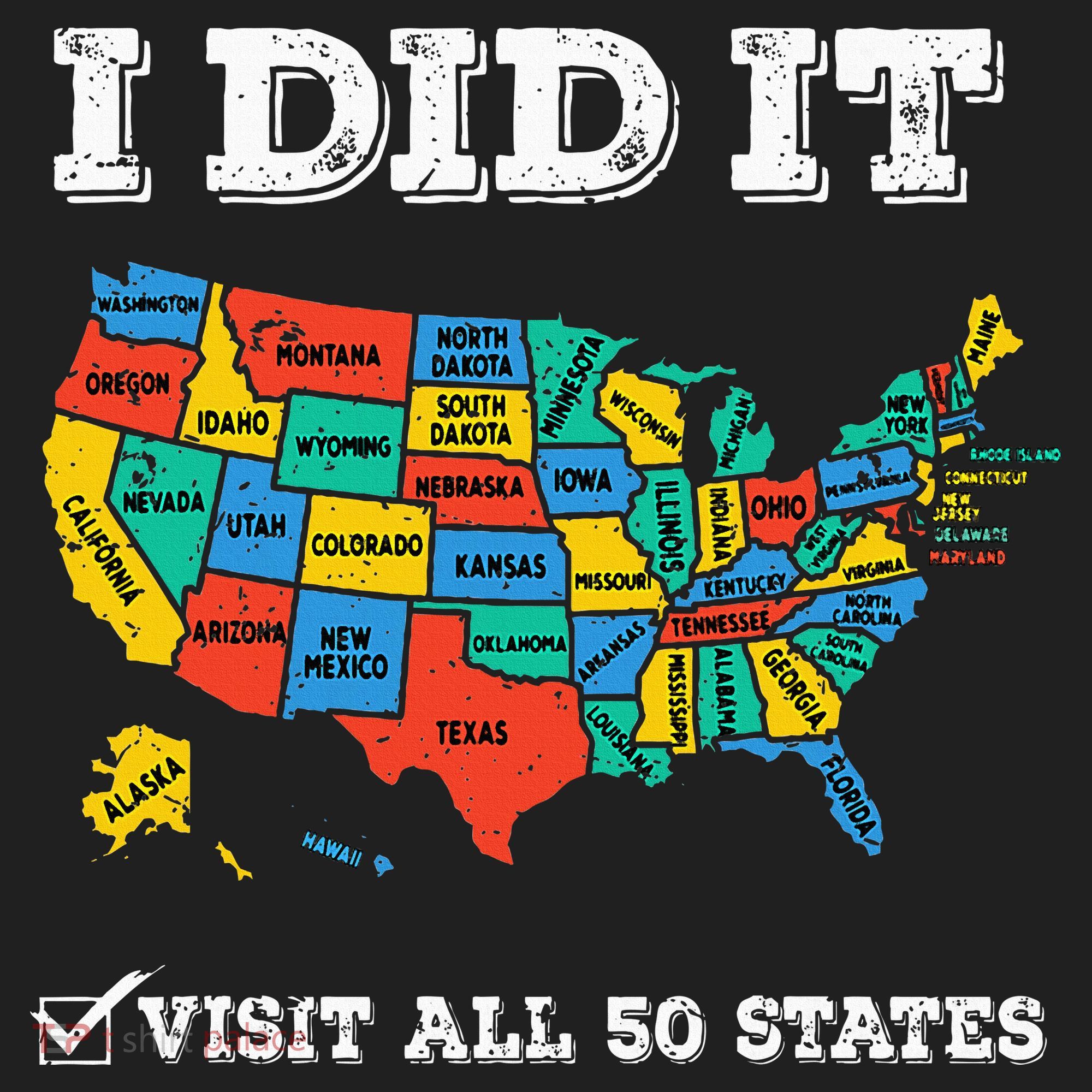 Visited All 50 States Usa Map For Travel Champion Lover Hat