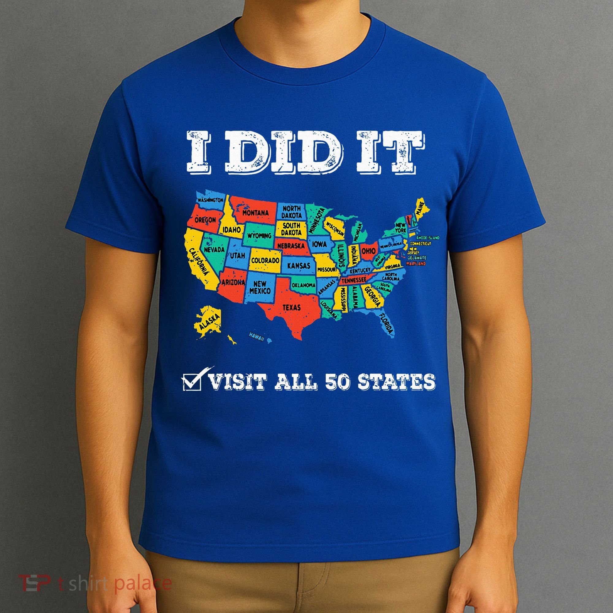 Visited All 50 States Usa Map For Travel Champion Lover T-Shirt