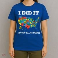 Visited All 50 States Usa Map For Travel Champion Lover T-Shirt thumb 4