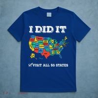 Visited All 50 States Usa Map For Travel Champion Lover T-Shirt thumb 5