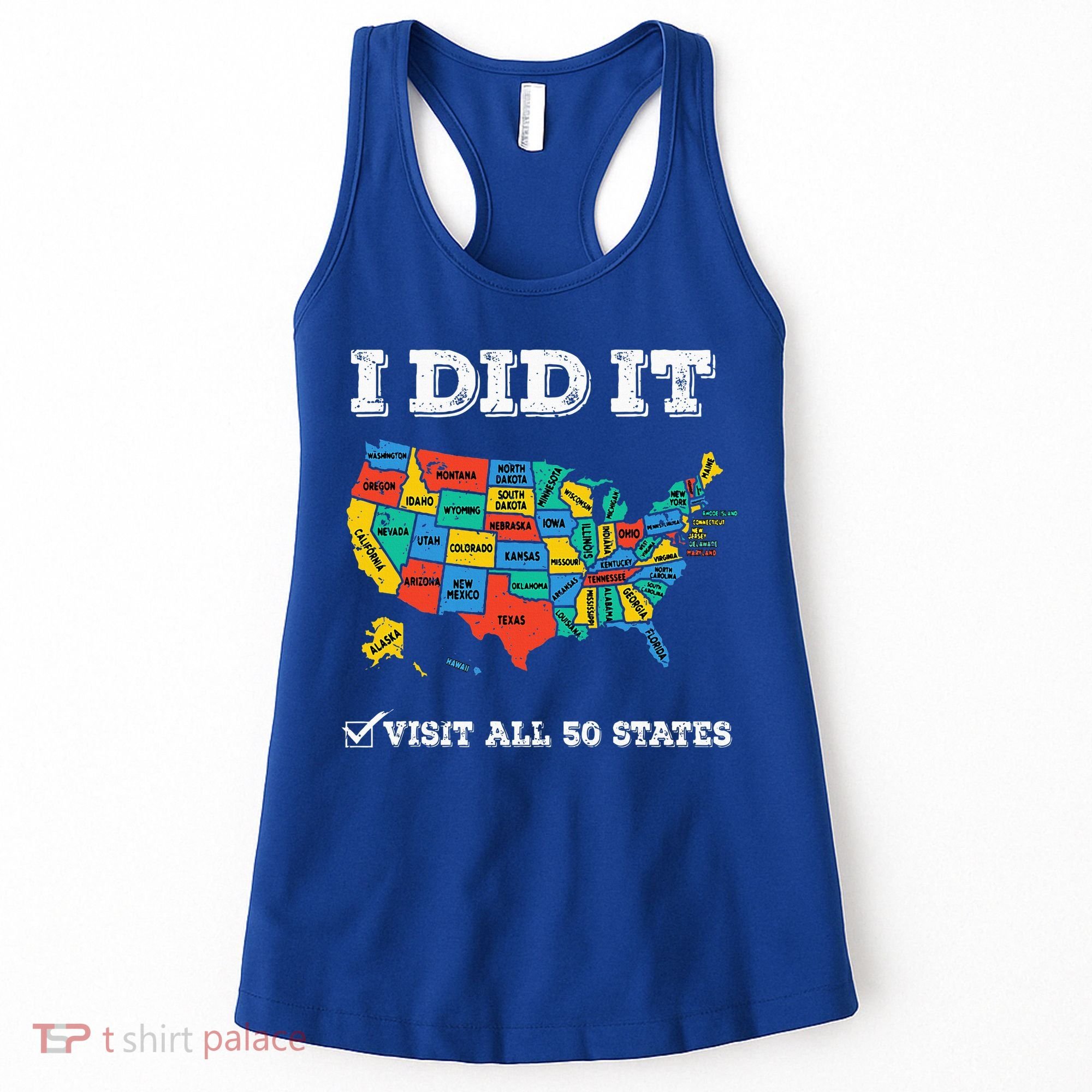 Visited All 50 States Usa Map For Travel Champion Lover Women's Tank Top
