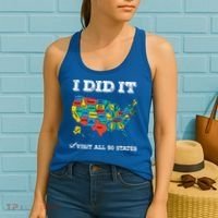 Visited All 50 States Usa Map For Travel Champion Lover Women's Tank Top thumb 2