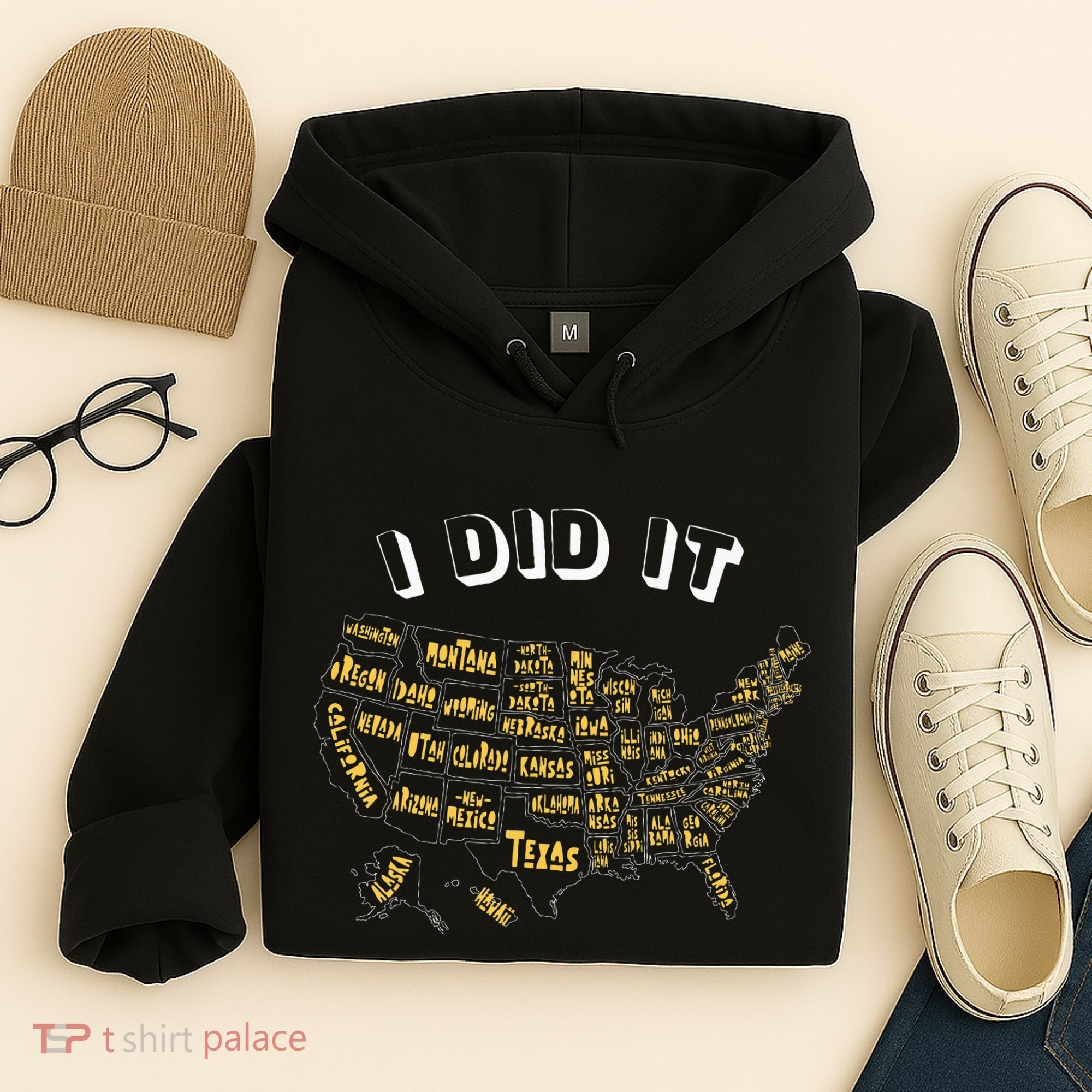 Visited All 50 Us States I Did It Souvenir Hoodie