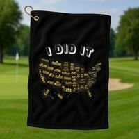 Visited All 50 Us States I Did It Souvenir Golf Towel thumb 1