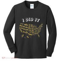 Visited All 50 Us States I Did It Souvenir Kids Long Sleeve Shirt thumb 0