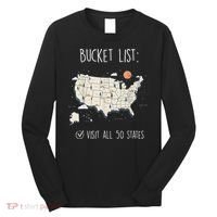 Visit All 50 States Usa Travel Map Mission Accomplished Long Sleeve Shirt thumb 0