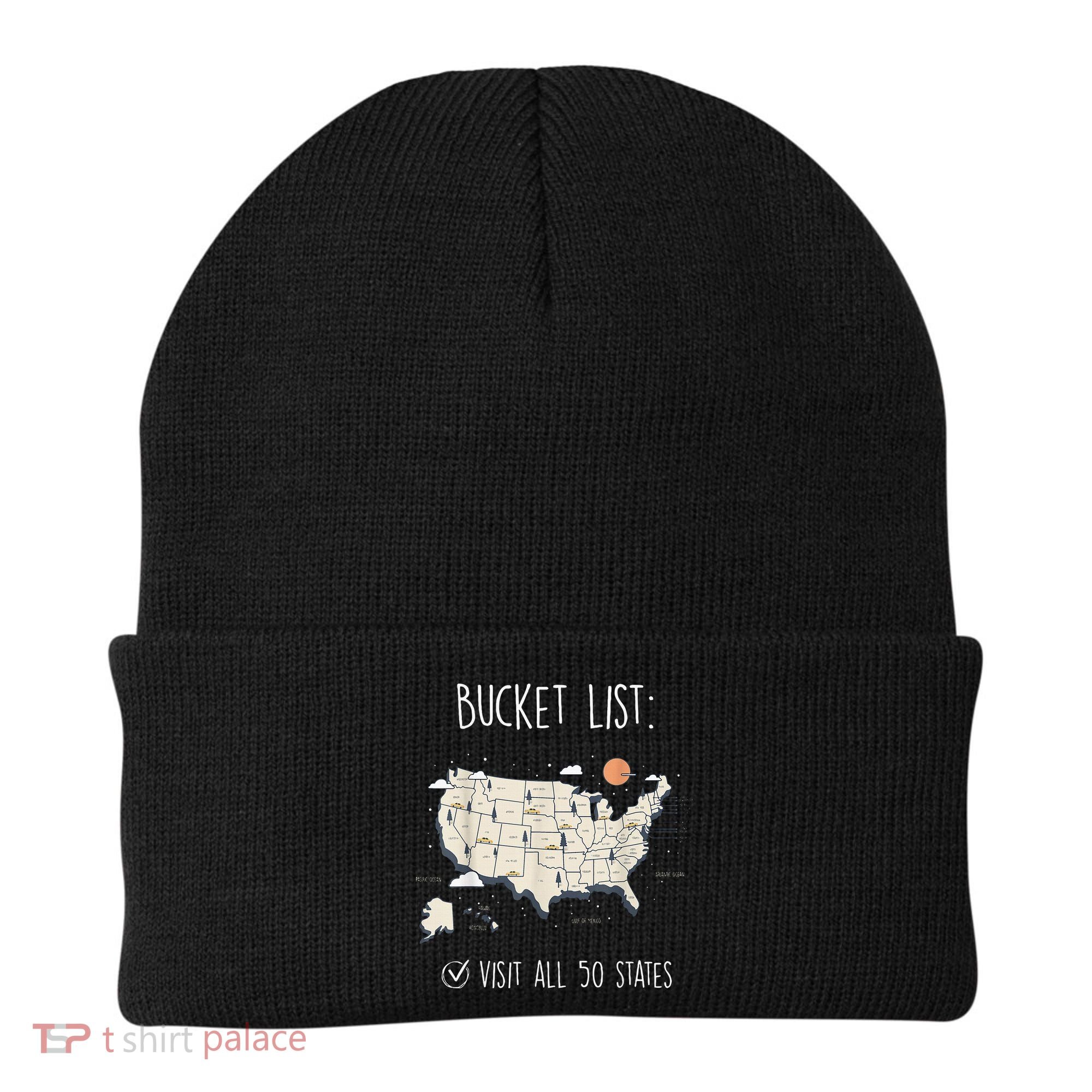 Visit All 50 States Usa Travel Map Mission Accomplished Beanie