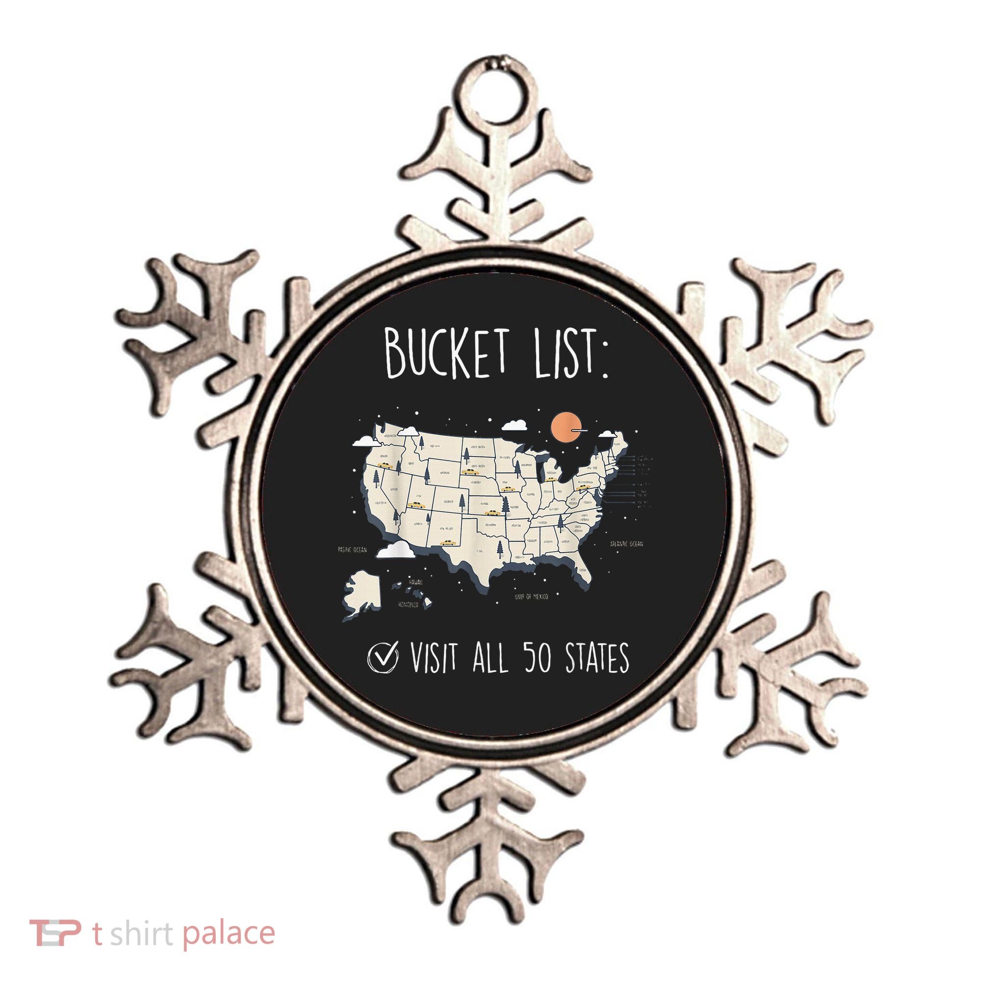 Visit All 50 States Usa Travel Map Mission Accomplished Ornament