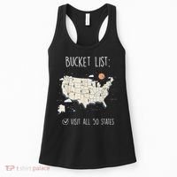 Visit All 50 States Usa Travel Map Mission Accomplished Women's Tank Top thumb 0