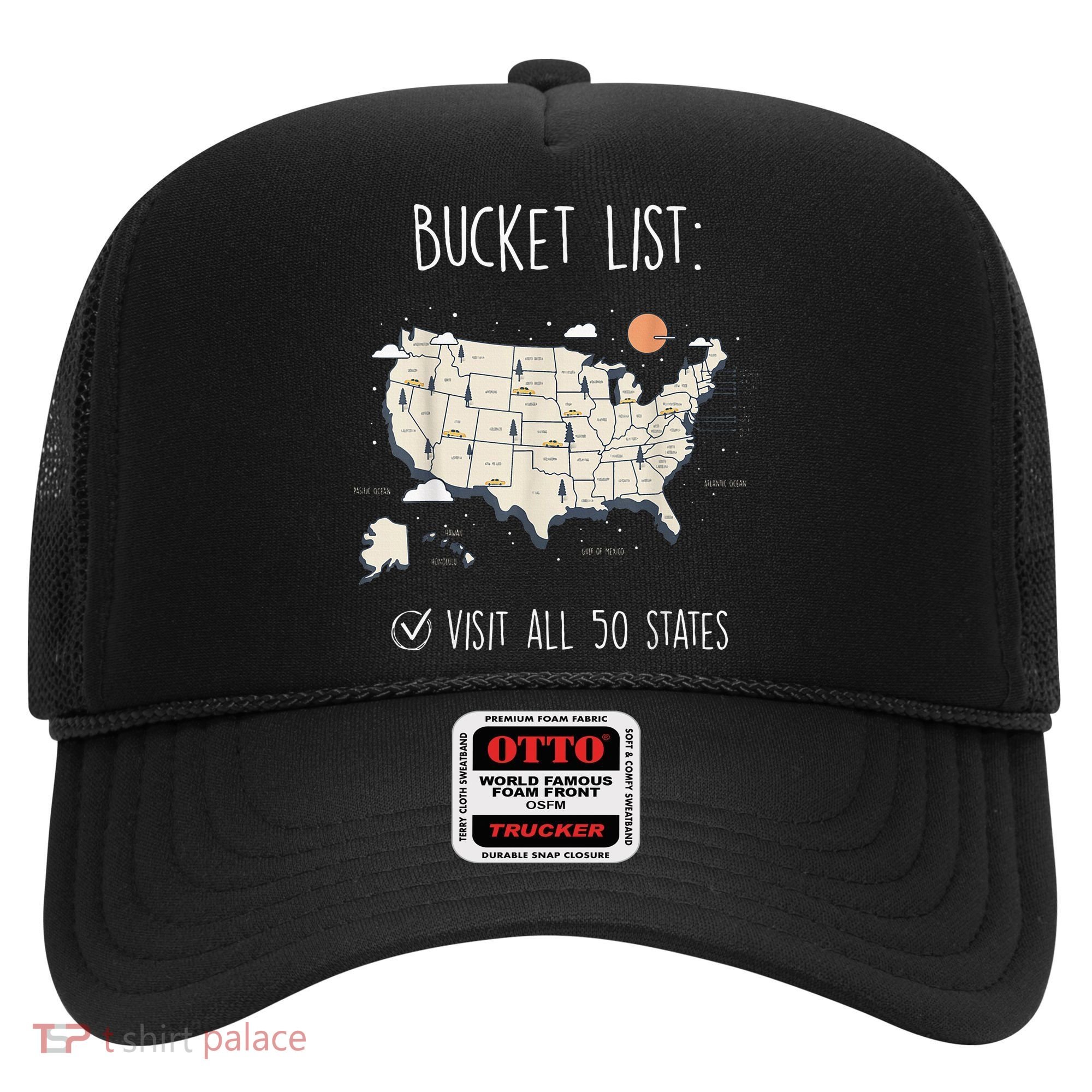 Visit All 50 States Usa Travel Map Mission Accomplished Hat