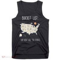 Visit All 50 States Usa Travel Map Mission Accomplished Tank Top thumb 0
