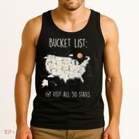 Visit All 50 States Usa Travel Map Mission Accomplished Tank Top thumb 3