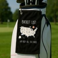 Visit All 50 States Usa Travel Map Mission Accomplished Golf Towel thumb 2