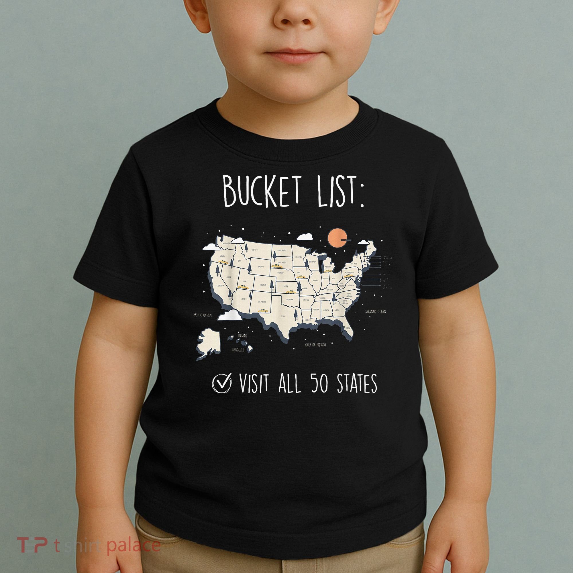 Visit All 50 States Usa Travel Map Mission Accomplished Toddler T-Shirt