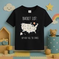 Visit All 50 States Usa Travel Map Mission Accomplished Toddler T-Shirt thumb 3