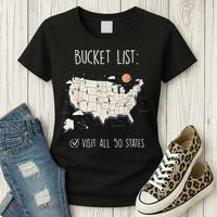 Visit All 50 States Usa Travel Map Mission Accomplished Women's T-Shirt thumb 3