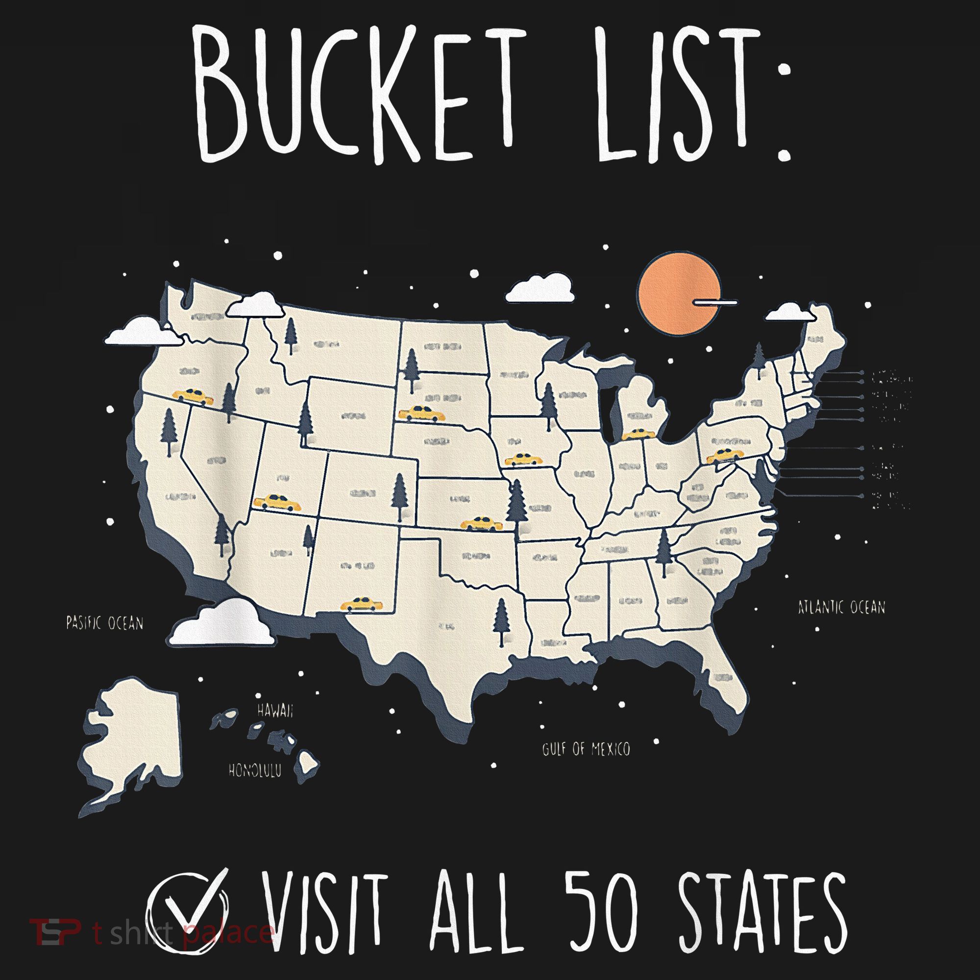 Visit All 50 States Usa Travel Map Mission Accomplished Tote Bag