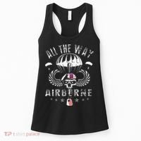 Vintage Army 82nd Airborne All The Way Skull Maroon Beret Women's Tank Top thumb 0