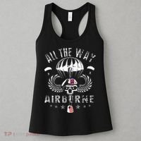 Vintage Army 82nd Airborne All The Way Skull Maroon Beret Women's Tank Top thumb 3