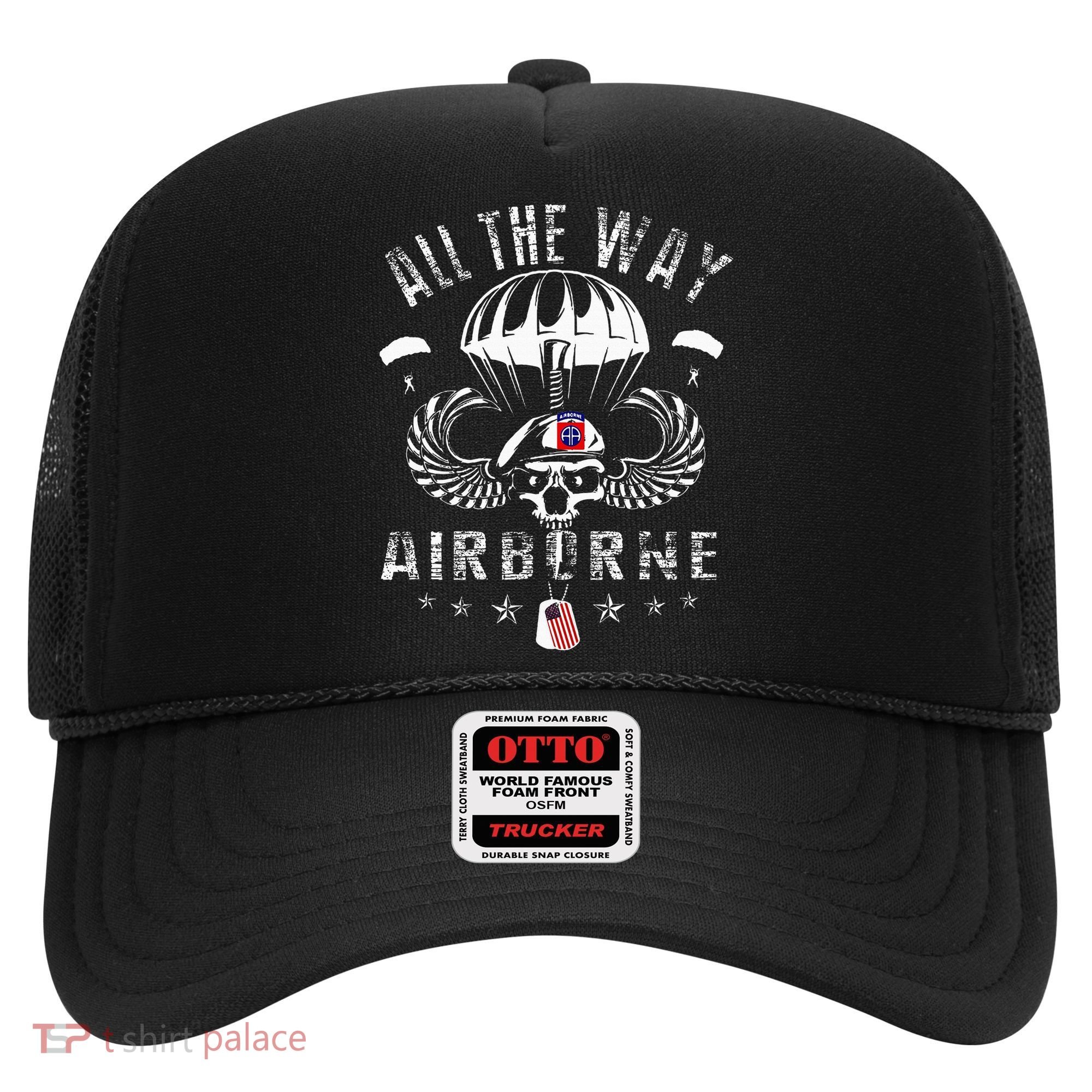 Vintage Army 82nd Airborne All The Way Skull Maroon Beret Hat