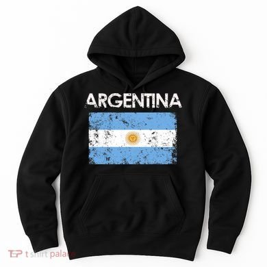 Vintage Argentina Argentinian Flag Pride Gift Hoodie