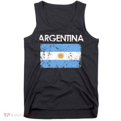 Vintage Argentina Argentinian Flag Pride Gift Tank Top