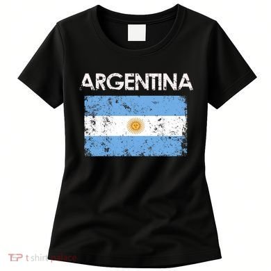 Vintage Argentina Argentinian Flag Pride Gift Women's T-Shirt
