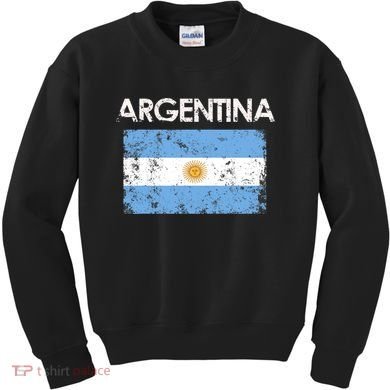 Vintage Argentina Argentinian Flag Pride Gift Kids Sweatshirt