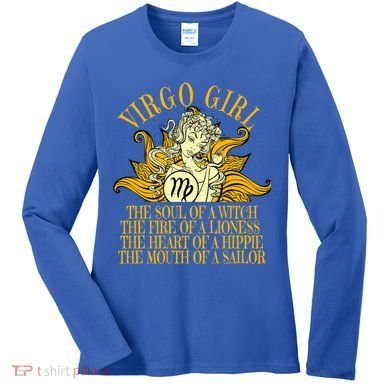 Virgo August And September Birthday Zodiac Cool Gift Women's Long Sleeve Shirt