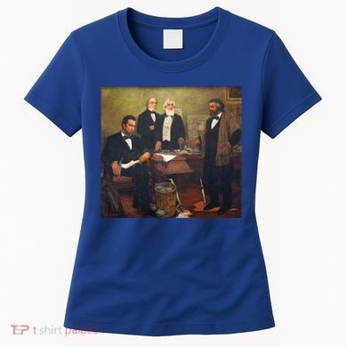 Vintage Art Abraham Lincoln Frederick Douglass Juneteenth Cute Gift Women's T-Shirt