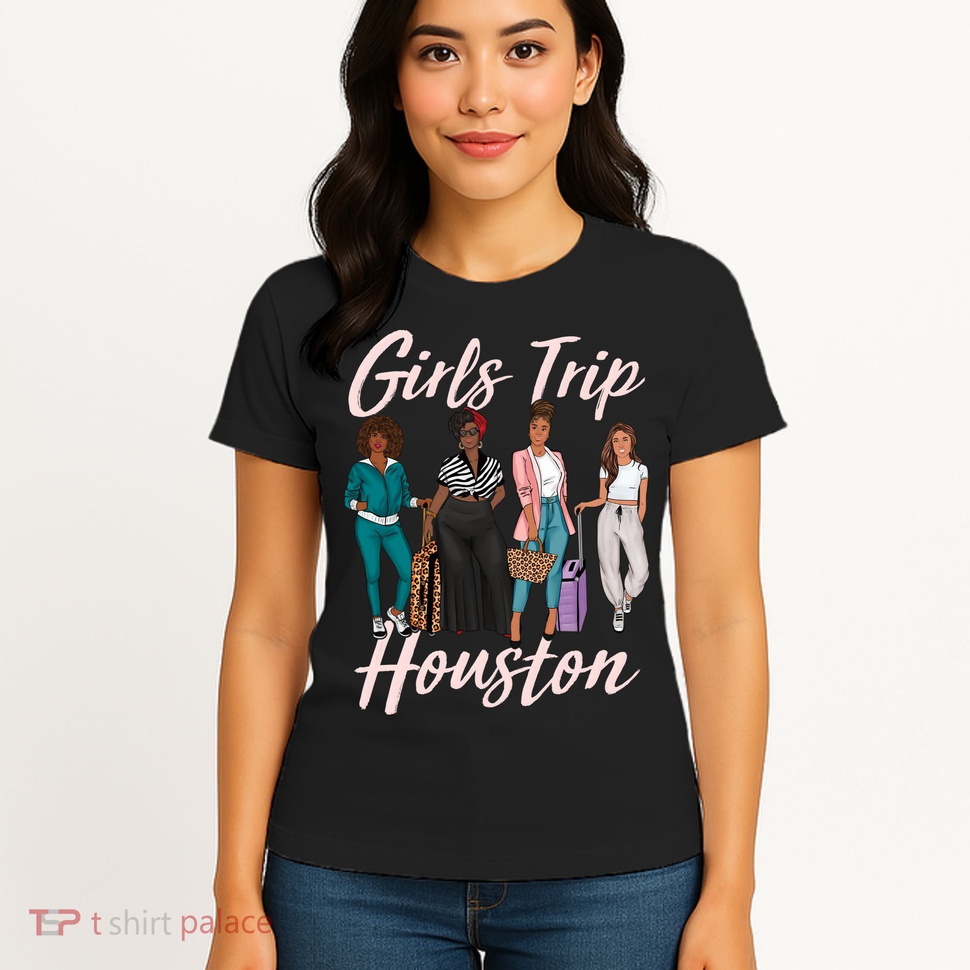 Vacationing African American Black Women Trip Houston Women's T-Shirt