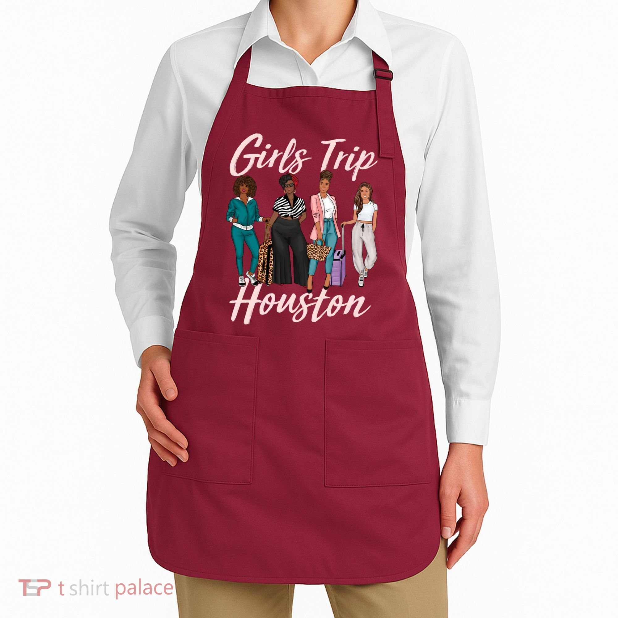 Vacationing African American Black Women Trip Houston Apron