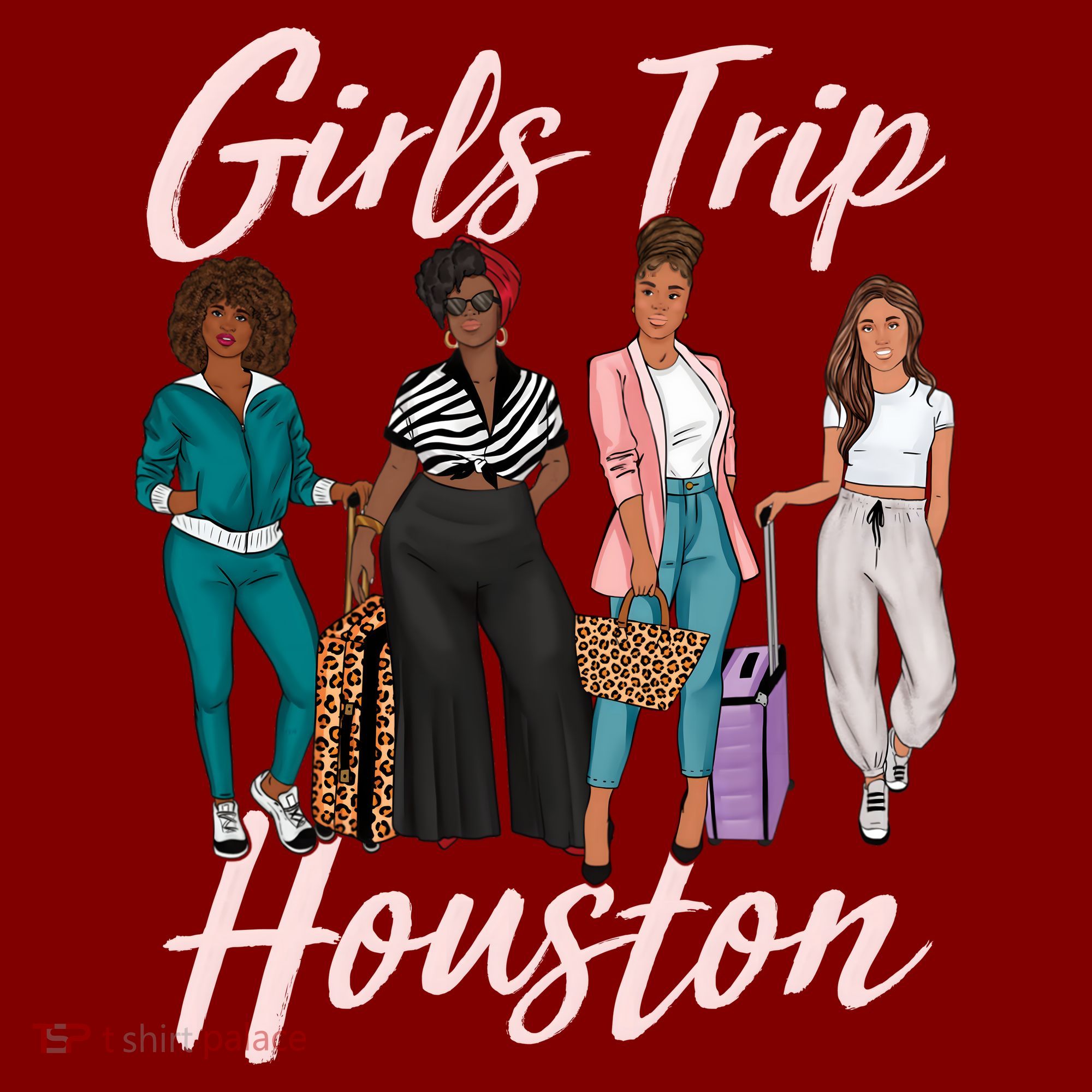 Vacationing African American Black Women Trip Houston Mousepad