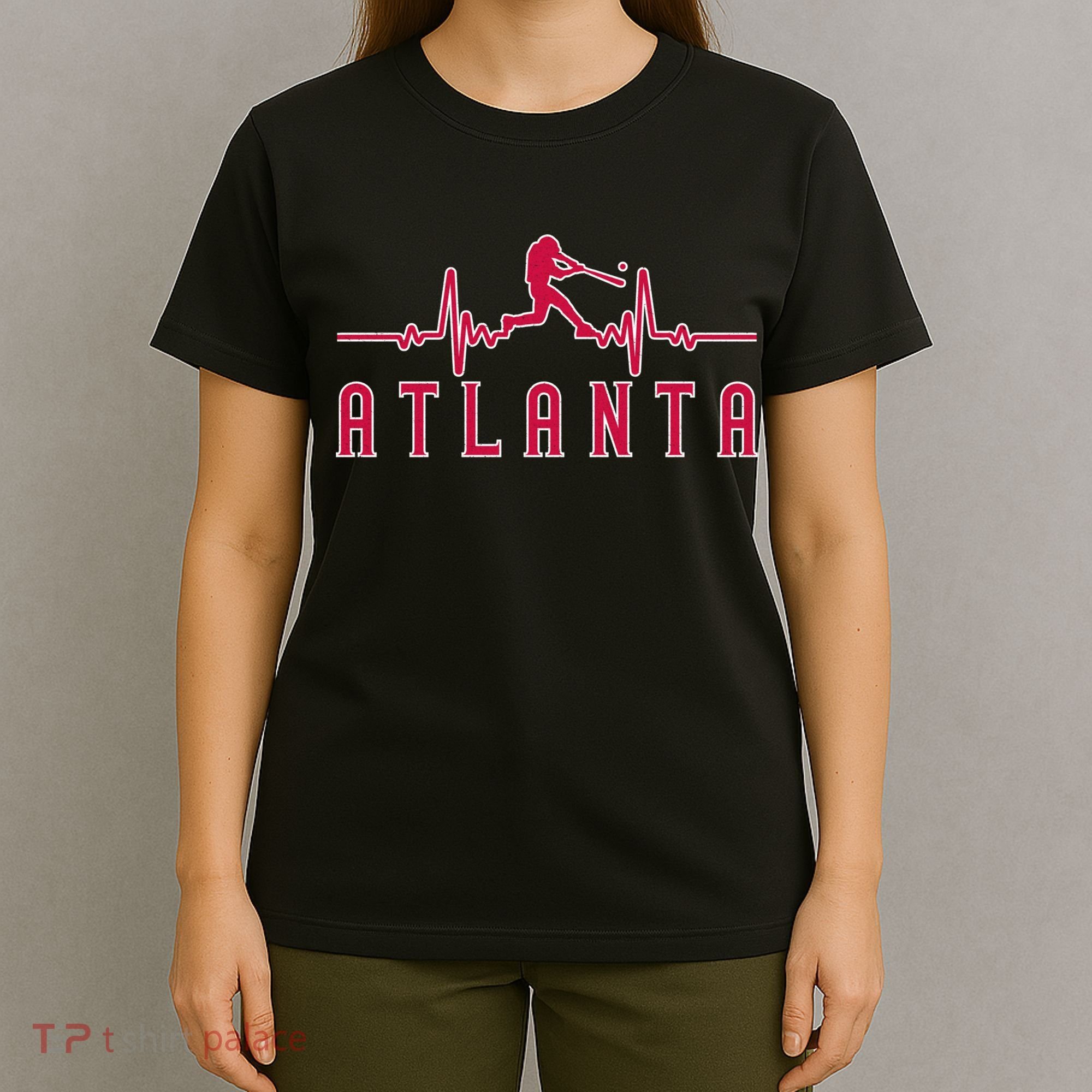 Vintage Atlanta Baseball Heartbeat Game Day T-Shirt
