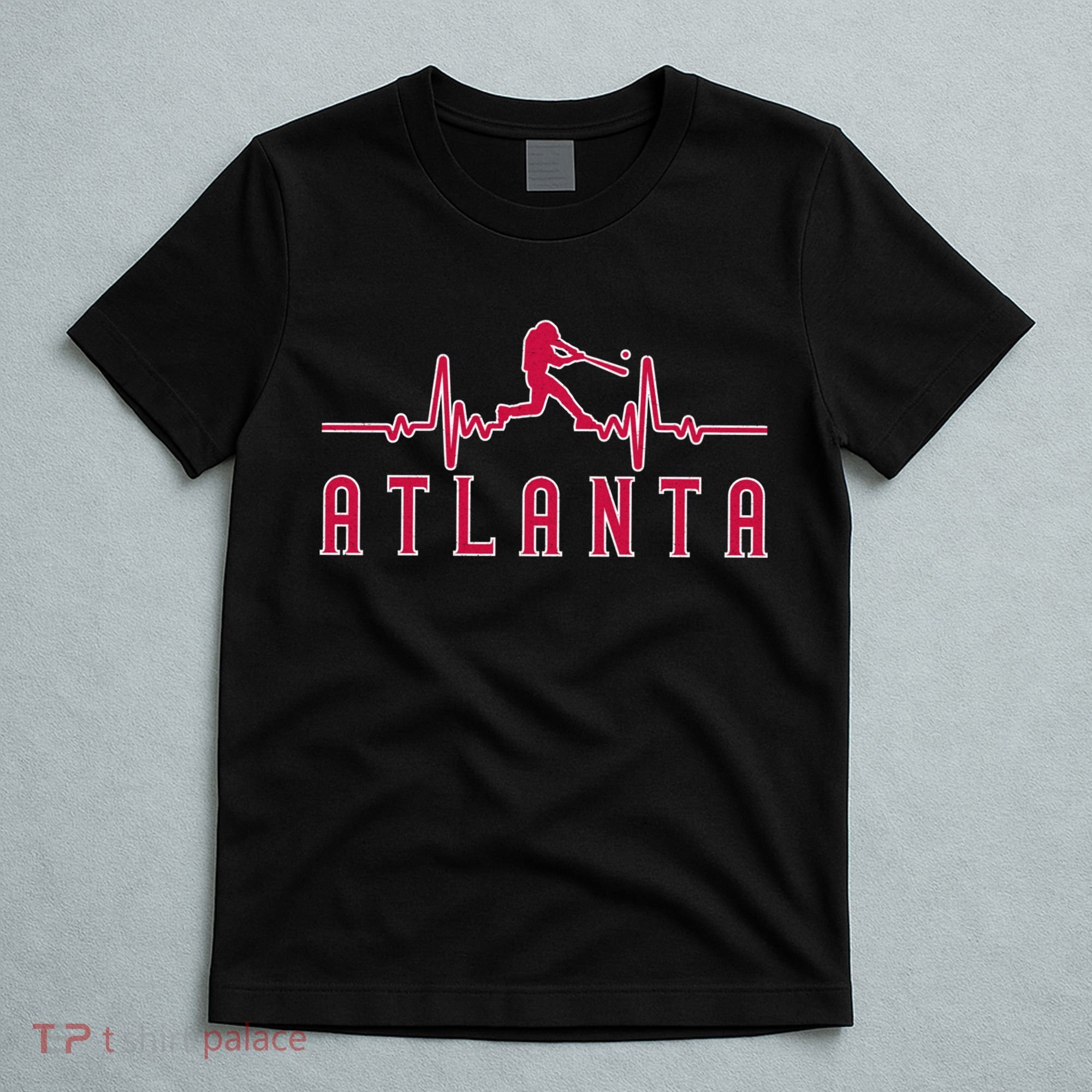Vintage Atlanta Baseball Heartbeat Game Day T-Shirt