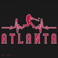 Vintage Atlanta Baseball Heartbeat Game Day T-Shirt thumb 7
