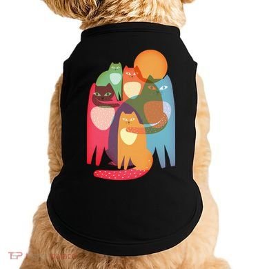 Vintage Abstract Boho Cat Pattern Doggie Tank