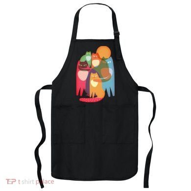 Vintage Abstract Boho Cat Pattern Apron