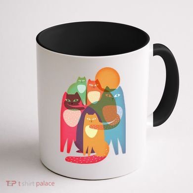 Vintage Abstract Boho Cat Pattern Coffee Mug back