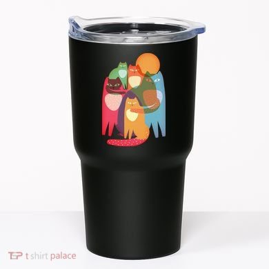 Vintage Abstract Boho Cat Pattern Tumbler